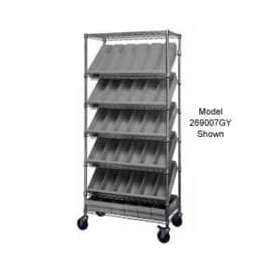 Quantum MWRS-7-606 Chrome Wire Truck With 24 4-5/8"H Plastic Drawers Gray, 36"L x 18"W x 74"H