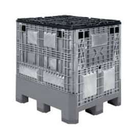 Buckhorn BG4840460251001 Folding Bulk Shipping Container - 48"L x 40"W x 46"H, 1200 Lb. Cap. Gray