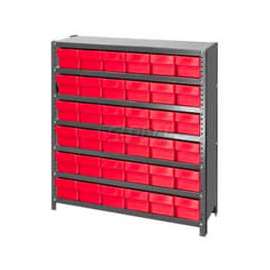 Quantum Storage Systems CL1839-602 Closed Shelving Euro Drawer Unit - 36x18x39 - 36 Euro Drawers Red