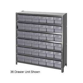 Quantum Storage Systems CL1839-604 Closed Shelving Euro Drawer Unit - 36x18x39 - 54 Euro Drawers Gray