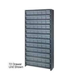 Quantum Storage Systems CL1275-801 Closed Shelving Euro Drawer Unit - 36x12x75 - 36 Euro Drawers Gray