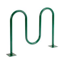 Global Industrial Wave Bike Rack, 5-Bike Capacity, Flange Mount, Green