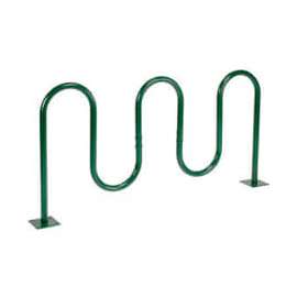 Global Industrial Wave Bike Rack, 7-Bike Capacity, Flange Mount, Green