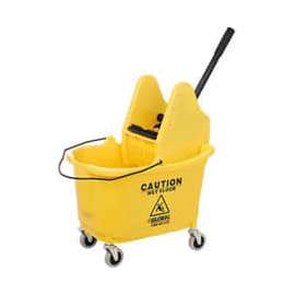 Global Industrial Mop Bucket And Wringer Combo 38 Qt., Down Press, Yellow