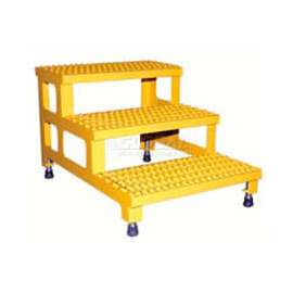 ASP-24-3 Adjustable Height Step Stand, Carbon Steel 24"W x 36"L