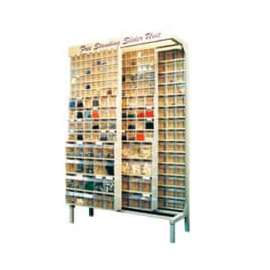 Quantum Gondola QS-569-56 Free Standing Slider System With 56 Variety Bins Ivory