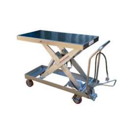 Stainless Steel Pneumatic Mobile Scissor Lift Table AIR-2000-PSS 2000 Lb.