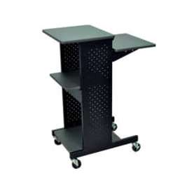 Luxor 4-Shelf Mobile Presentation Workstation, 18"W x 30"D x 40-1/4"H, Dark Gray