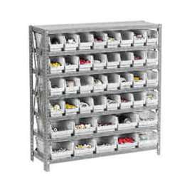 Steel Shelving - Total 42 4"H Plastic Shelf Bins Ivory - 36x12x39-7 Shelves