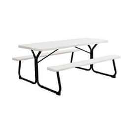 Global Industrial 6' Blow Molded Plastic Picnic Table, White