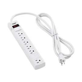 Global Industrial Surge Protected Power Strip, 5+1 Outlets, 15A, 900 Joules, 6' Cord