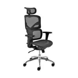 Interion Ergonomic Chair With High Back & Adjustable Arms, Mesh, Black