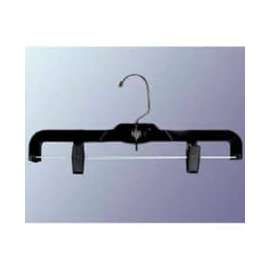 Skirt And Pants Hanger, W/ Metal Clip And Swivel Hook, 14" L, Plastic, Black