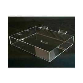 Display Tray, Slatwall, 16" L X 8" W X 2" H, 3/16" Thickness, Acrylic, Clear