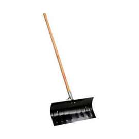 TrueTemper 1644300 24" Steel Blade Snow Pusher Shovel W/ Straight Wood Handle