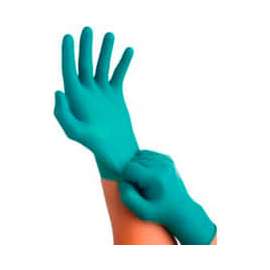 TouchNTuff 92-500 Industrial Grade Nitrile Disposable Glove, Powdered, Green, 9.5-10, 100/Box