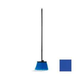 Carlisle Flo-Pac Blue Duo-Sweep Flagged Warehouse Broom 9" with 48" Black Metal Handle