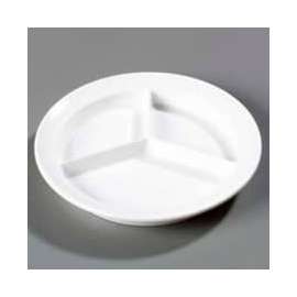 Carlisle KL20302 - Kingline 3-Compartment Plate 8-23/32" x 1-1/4", White