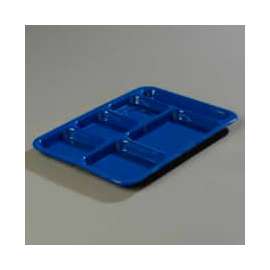 Carlisle P614R14 - Right-Hand 6-Compartment Tray, Blue
