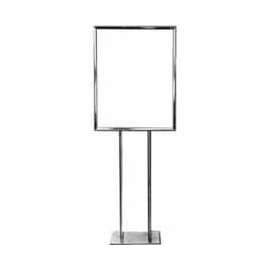 14" x 22" Bulletin Sign Holder w/ Flat Base - Chrome