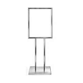 22" x 28" Bulletin Sign Holder w/ Extra-Heavy Raised Base - Chrome