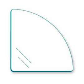 Tempered 12" Quarter Round Glass For Cubbies