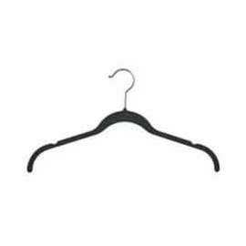 17" L Shirt And Blouse Hanger With Notches - Flocked Velvet Black