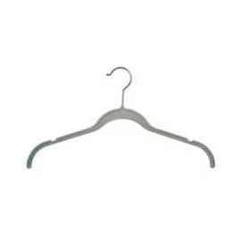 17" L Shirt And Blouse Hanger With Notches - Flocked Velvet Grey