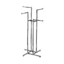 4-Way w/ Straight Arms (K10) Garment Rack - Square Tubing - Chrome