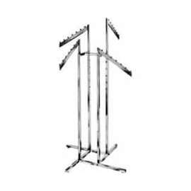 4-Way w/ Slant Arms (K14) Garment Rack - Square Tubing - Chrome
