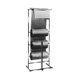 3 Roll Polyethylene Horizontal Dispensing Rack - Square Tubing - Chrome