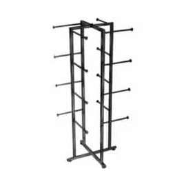 Folding Lingerie Tower - Square Tubing w/ Round Tubing Arms (K35) Garment Rack- Chrome