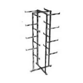 Folding Lingerie Tower - Square Tubing w/ Rectangular Tubular Arms (K36) Garment Rack - Chrome