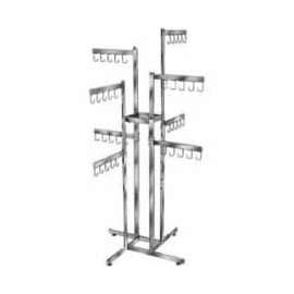 2-Tier Handbag Rack w/ 8 Arms - Rectangular Tubing - Chrome