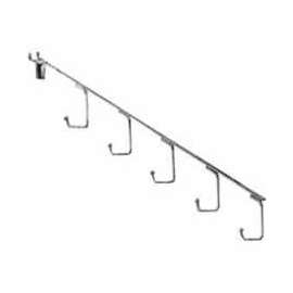 5 Hook Pegboard Waterfall - Chrome