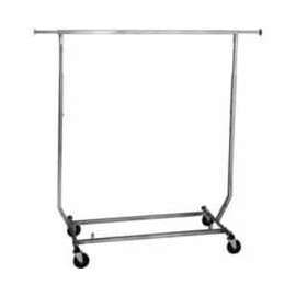 Salesman's Portable Garment Rack - Collapsible RCS/2 - Heavy Duty Round Tubing - Chrome
