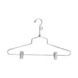 16" L Steel Combination Hanger W/ Vinyl Cushion Clips And Loop Hook - Chrome