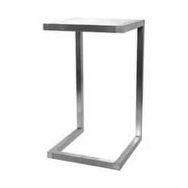 24"L x 24"W x 42"H Pedestal Table - Satin Chrome