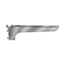 14" Left Wood Shelf Bracket - Satin Zinc