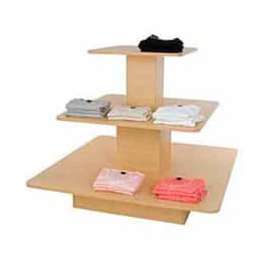 3-Tier Melamine Square Table - Maple