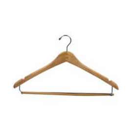 17" L Wishbone W/ Chrome Hook And Wooden Lock Bar On Spring - Natural