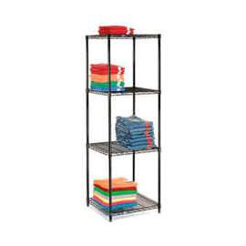 Nexel Shelving Wire Shelving Starter Unit, 24"W x 24"D x 63"H