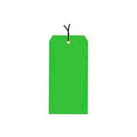 Global Industrial Shipping Tag Pre Strung, #1, 2-3/4"L x 1-3/8"W, Light Green, 1000/Pack