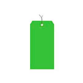 Shipping Tags, Pre Wired, #8, 6-1/4"L x 3-1/8"W, Light Green, 1000/Pack