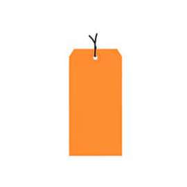 Global Industrial Shipping Tag Pre Strung, #5, 4-3/4"L x 2-3/8"W, Orange, 1000/Pack