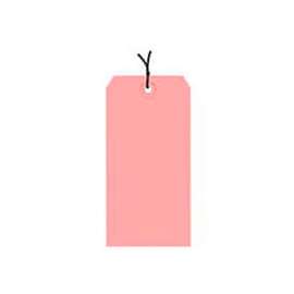 Global Industrial Shipping Tag Pre Strung, #5, 4-3/4"L x 2-3/8"W, Pink, 1000/Pack