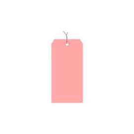 Shipping Tags, Pre Wired, #5, 4-3/4"L x 2-3/8"W, Pink, 1000/Pack