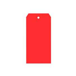 Global Industrial Shipping Tag #1, 2-3/4"L x 1-3/8"W, Red, 1000/Pack