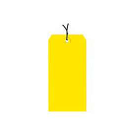 Global Industrial Shipping Tag Pre Strung, #2, 3-1/4"L x 1-5/8"W, Yellow, 1000/Pack