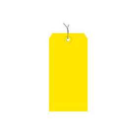 Global Industrial Shipping Tag Pre Wired#2, 3-1/4"L x 1-5/8"W, Yellow, 1000/Pack